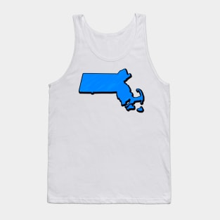 Bright Blue Massachusetts Outline Tank Top